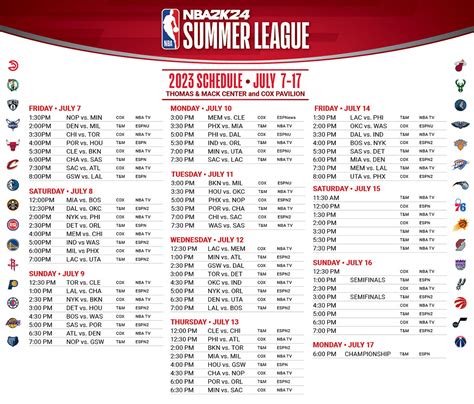 vegas summer league 2023 schedule